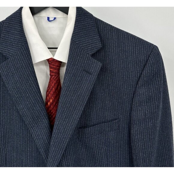 JACK VICTOR VALUTOWOOD jacket blazer sport coat 100% wool flannel stripe 44R - Picture 1 of 8